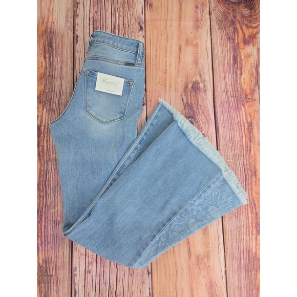 KanCan Signature High Rise Extreme Flare Jeans 23 x 33 Blue Stretch Denim - Picture 3 of 9